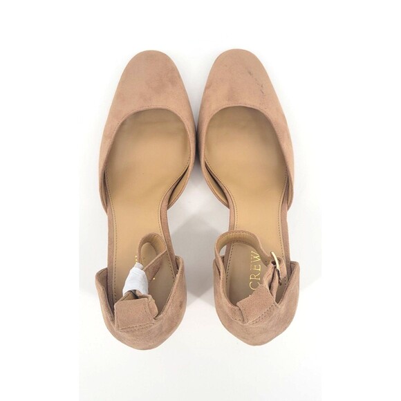 J Crew Beige Chunky Suede Pump Heels Size 9.5 - Picture 5 of 10